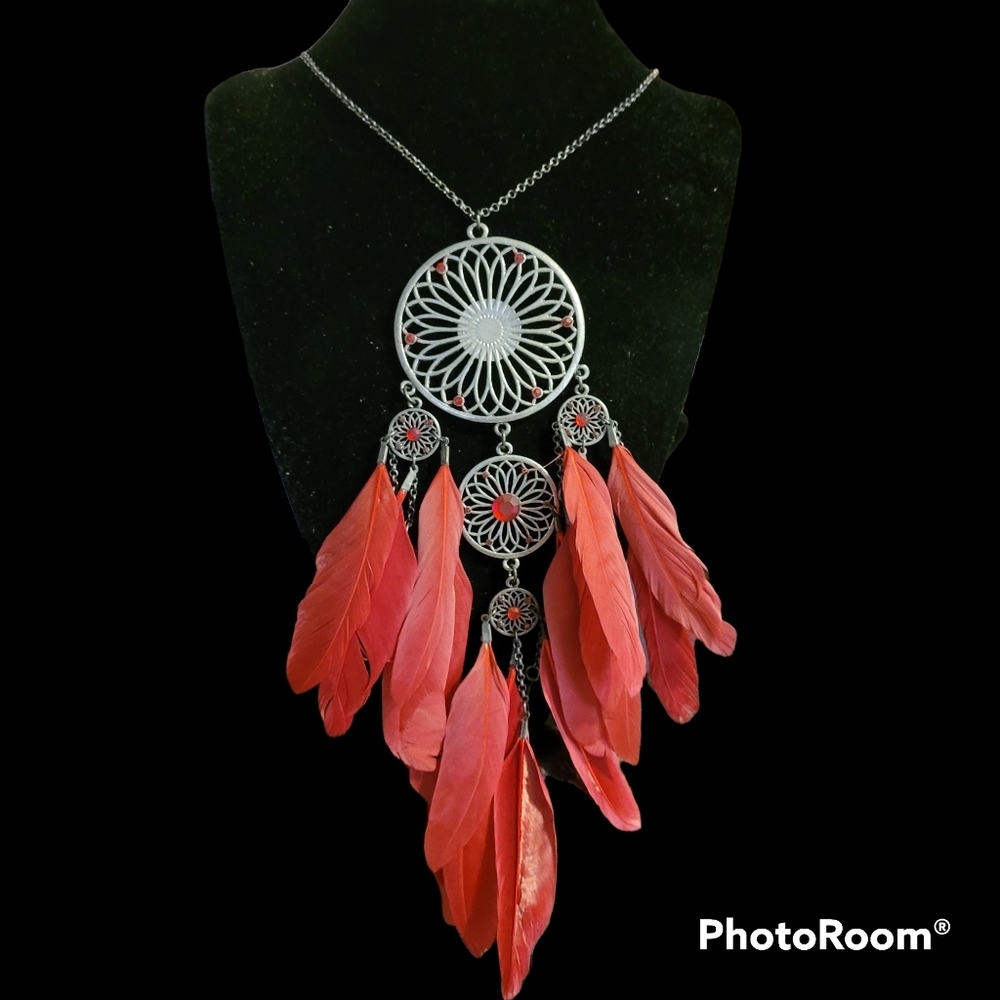 COPY - NWT- 30" Statement Dream Catcher Necklace